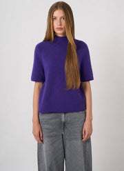 Short Sleeve Organic Cashmere Knit Pullover