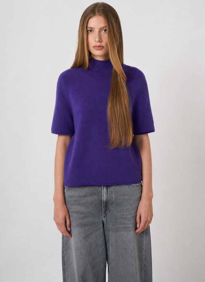 REPEAT Cashmere Short Sleeve Organic Cashmere Knit Pullover