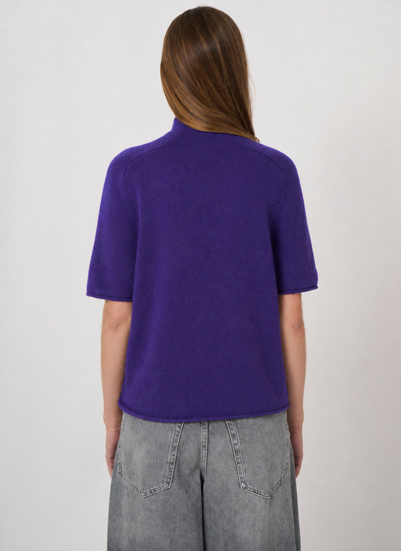 Short Sleeve Organic Cashmere Knit Pullover