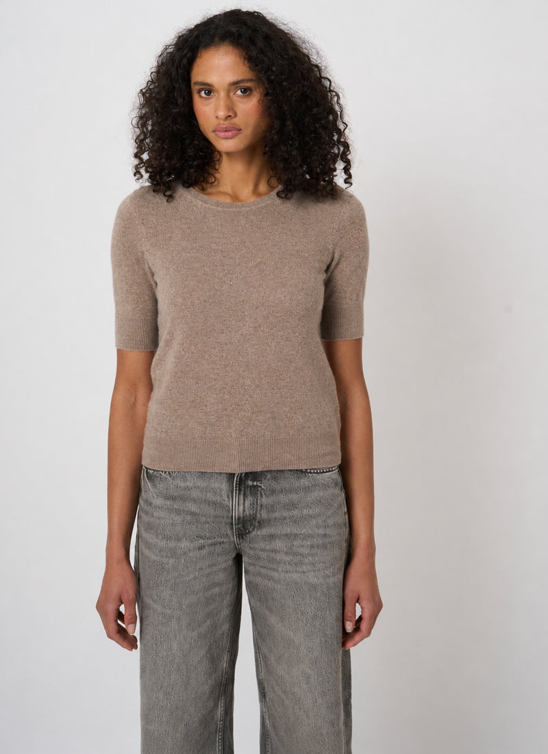 Short Sleeve Organic Cashmere Knit