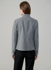 Stand Collar 4 Button Light Fleece Blazer
