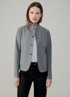 Stand Collar 4 Button Light Fleece Blazer