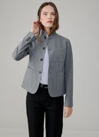Stand Collar 4 Button Light Fleece Blazer