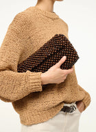 STAUD Timmy Beaded Leather Convertible Shoulder Bag