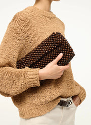 STAUD Timmy Beaded Leather Convertible Shoulder Bag