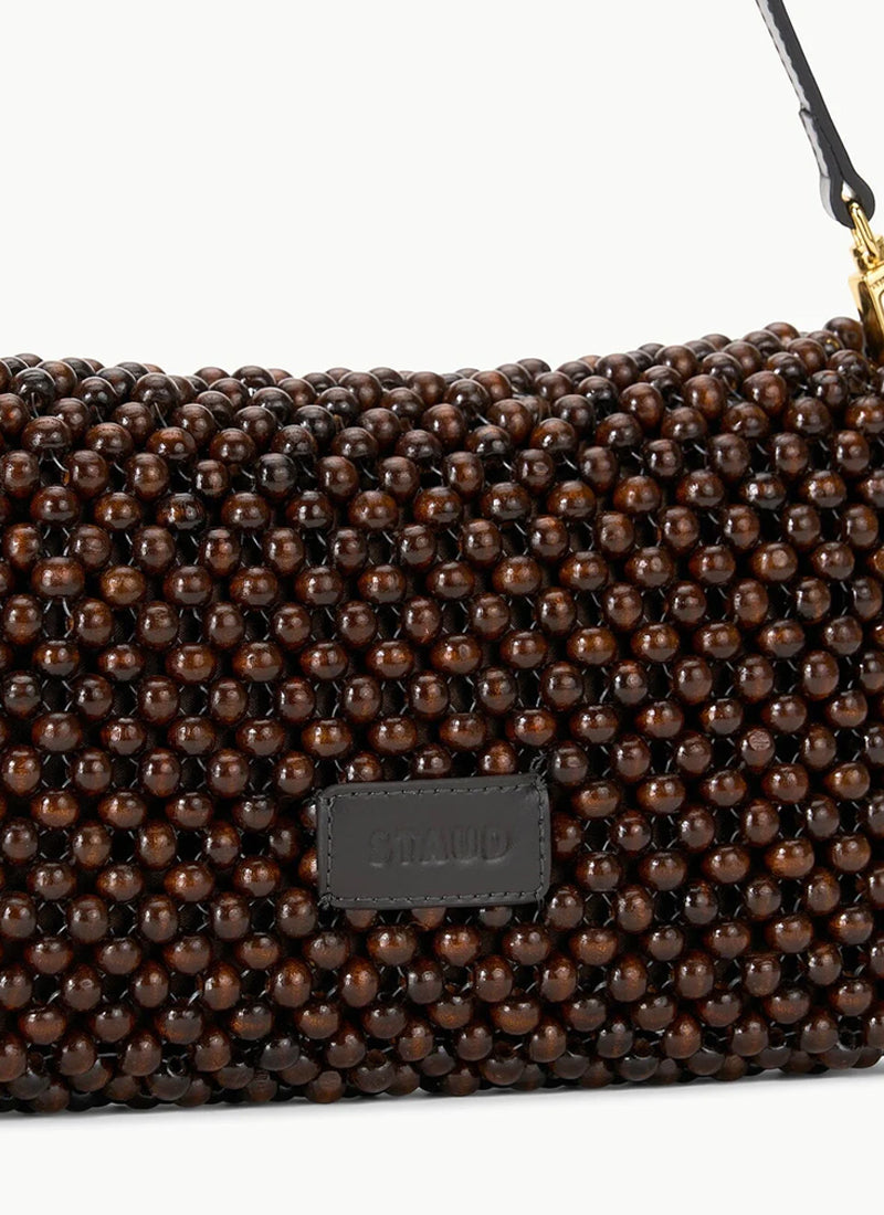 STAUD Timmy Beaded Leather Convertible Shoulder Bag