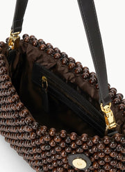 STAUD Timmy Beaded Leather Convertible Shoulder Bag