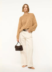 STAUD Timmy Beaded Leather Convertible Shoulder Bag