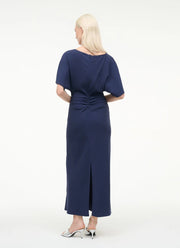 STAUD Amelie Short Sleeve Midi Dress