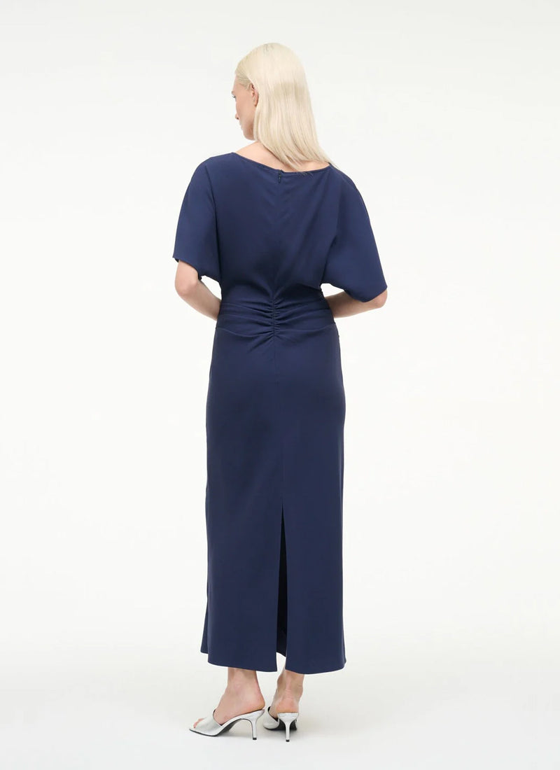 STAUD Amelie Short Sleeve Midi Dress