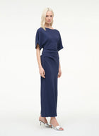 STAUD Amelie Short Sleeve Midi Dress