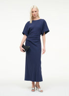 STAUD Amelie Short Sleeve Midi Dress
