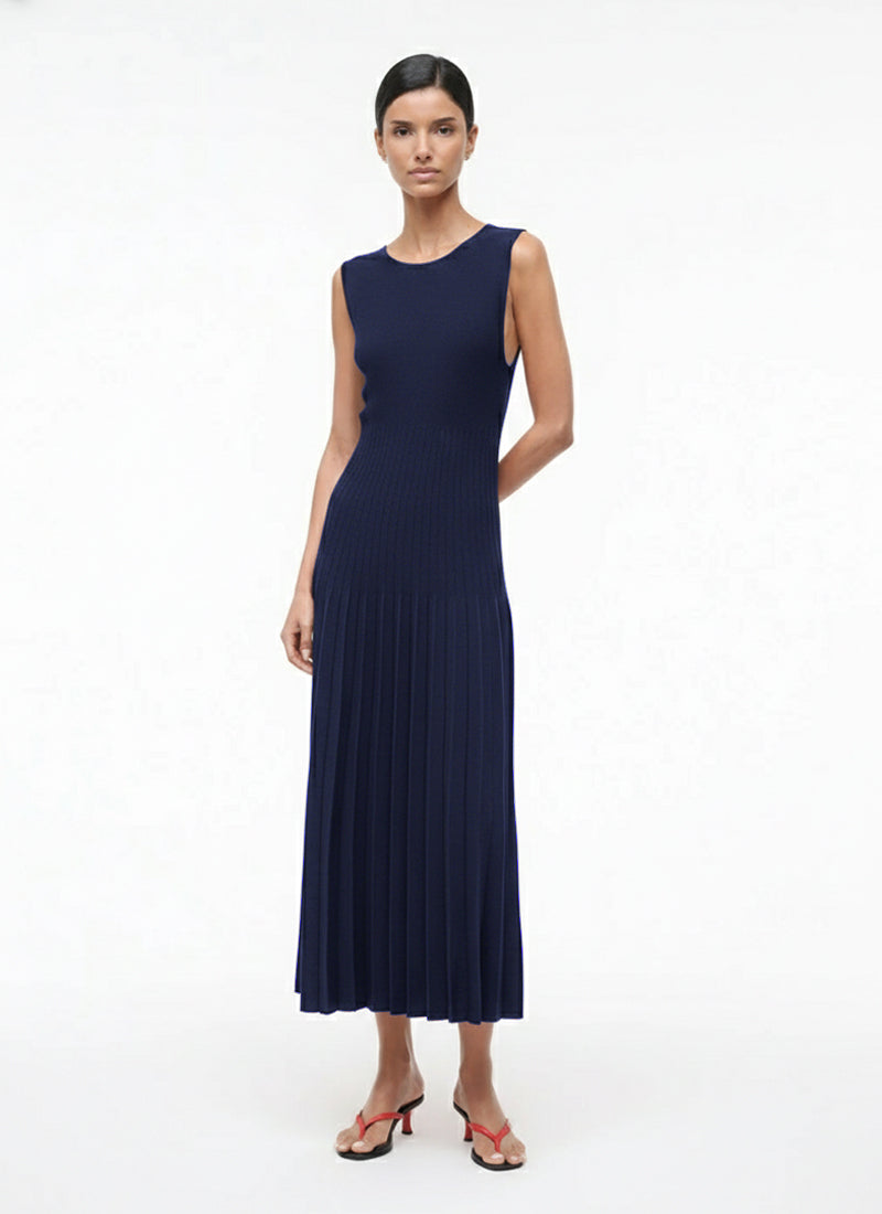 STAUD Elyse Compact Knit Sleeveless Dress