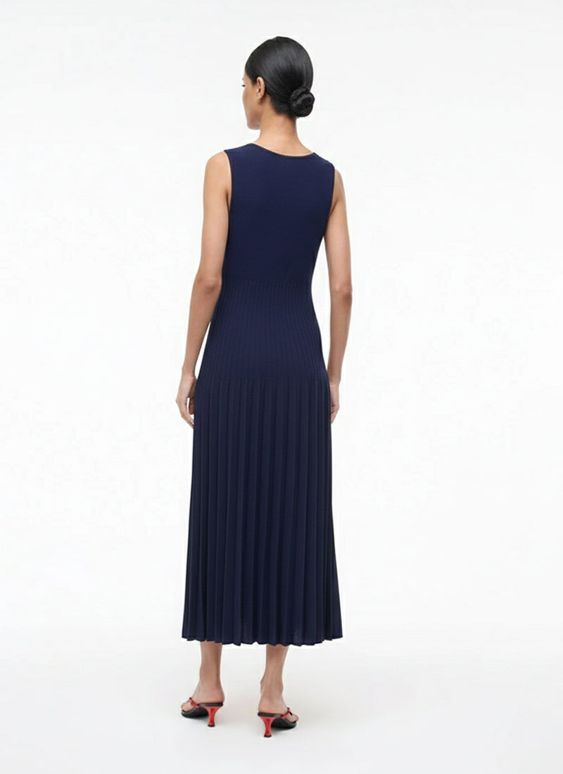 STAUD Elyse Compact Knit Sleeveless Dress