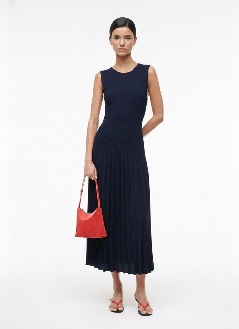 STAUD Elyse Compact Knit Sleeveless Dress