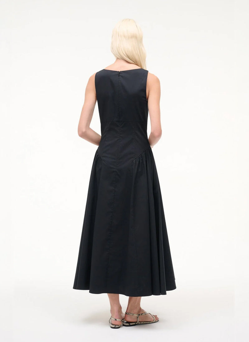 STAUD Gwen Cotton Sleeveless Midi Dress