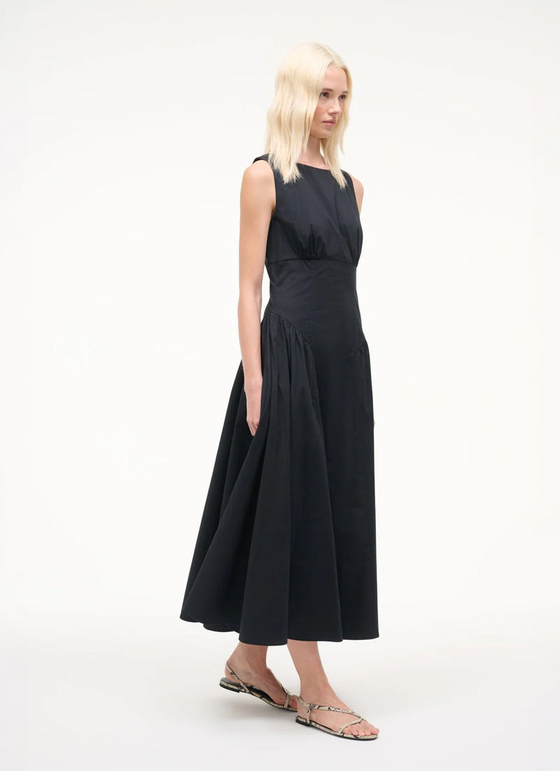 STAUD Gwen Cotton Sleeveless Midi Dress
