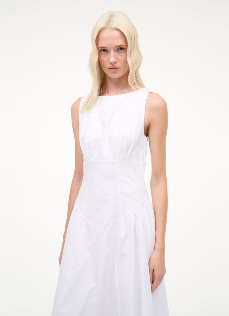STAUD Gwen Cotton Sleeveless Midi Dress