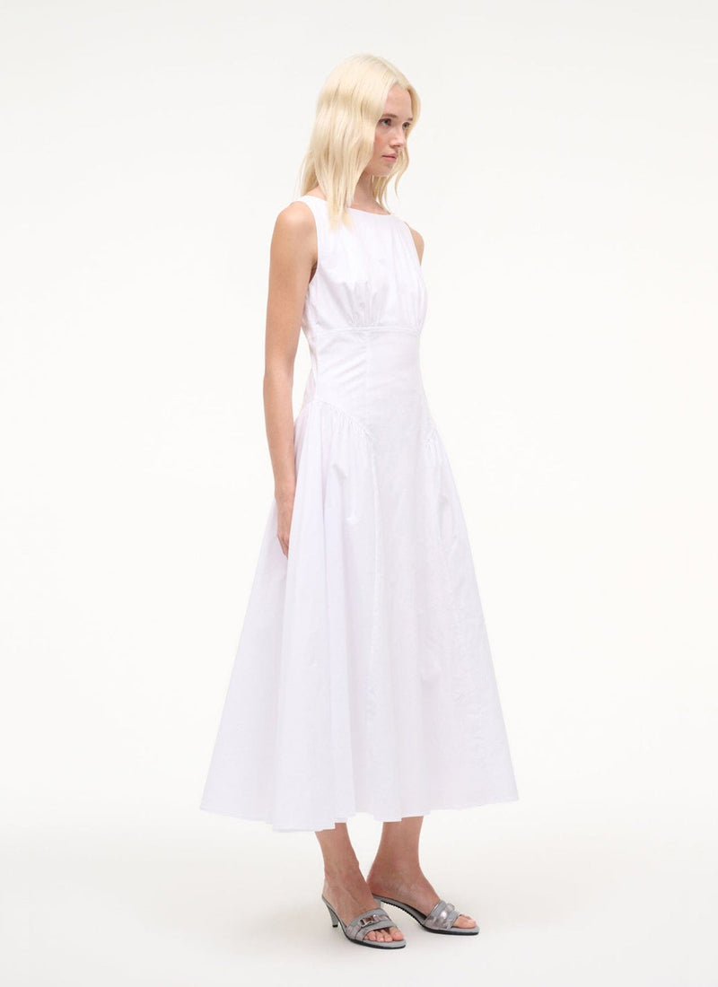 STAUD Gwen Cotton Sleeveless Midi Dress