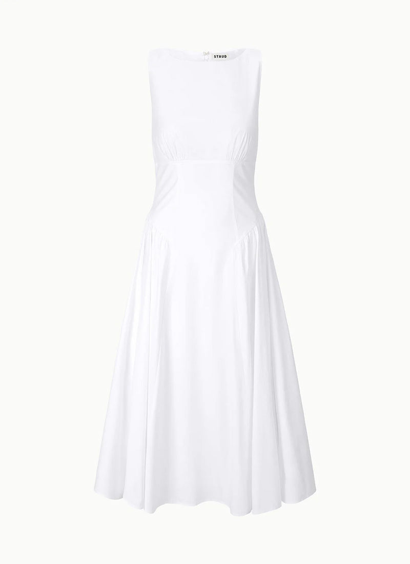 STAUD Gwen Cotton Sleeveless Midi Dress