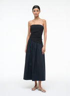 STAUD Nia Strapless Midi Dress