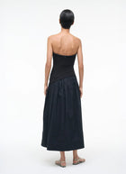 STAUD Nia Strapless Midi Dress