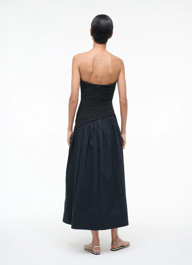 STAUD Nia Strapless Midi Dress