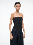 STAUD Nia Strapless Midi Dress