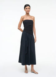 STAUD Nia Strapless Midi Dress