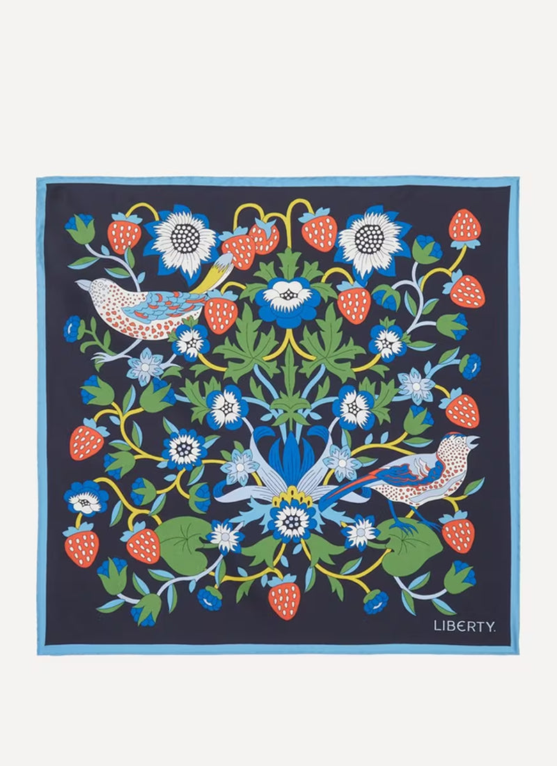 Strawberry Thief Garden Silk Scarf