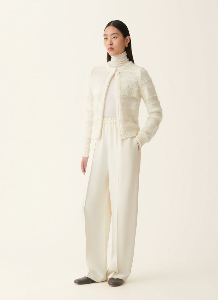 Fabiana Filippi Stripe Knit Long Sleeve Short Cardigan
