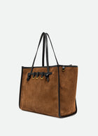 Suede Leather Trim Tote