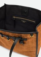Suede Leather Trim Tote