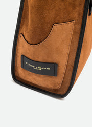 Suede Leather Trim Tote