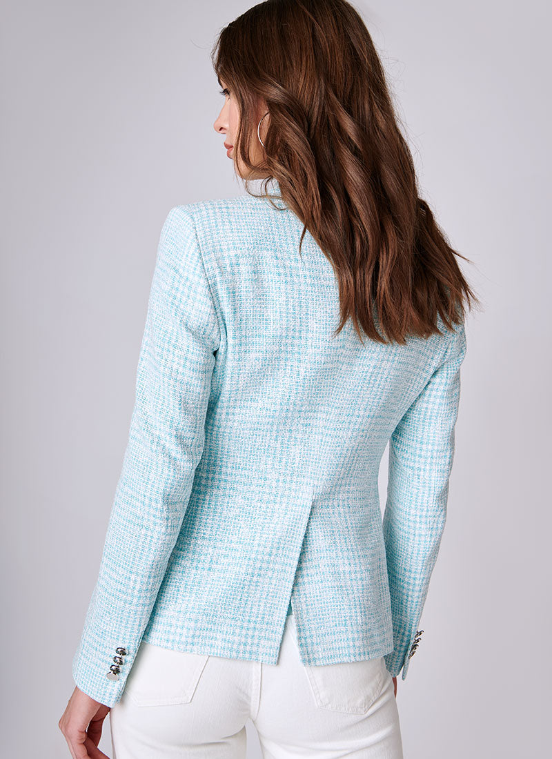 Tagliatore Alicya Double-Breasted Plaid Blazer