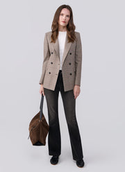 Parigi Foderata Double Breasted Houndstooth Plaid Blazer