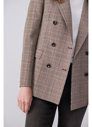 Parigi Foderata Double Breasted Houndstooth Plaid Blazer