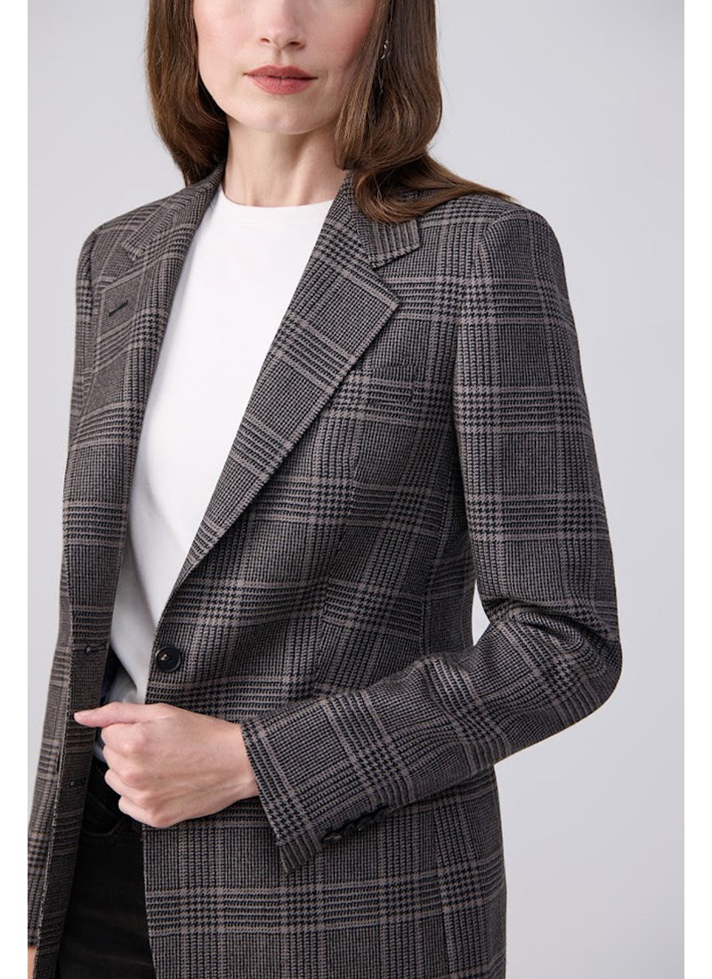 Parigi Foderata Single Breasted Houndstooth Blazer