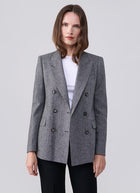 Parigi Foderata Double Breasted Herringbone Blazer