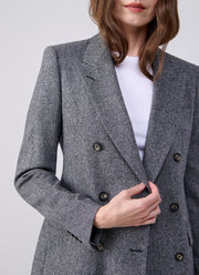 Parigi Foderata Double Breasted Herringbone Blazer