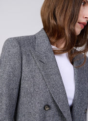 Parigi Foderata Double Breasted Herringbone Blazer