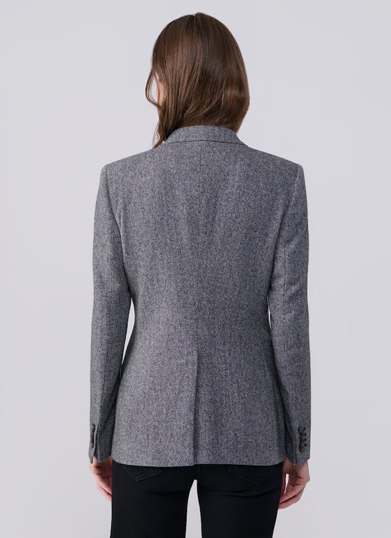 Parigi Foderata Double Breasted Herringbone Blazer