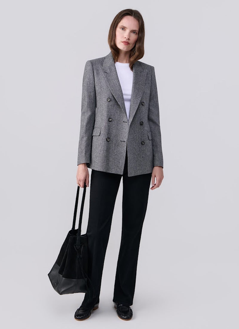 Parigi Foderata Double Breasted Herringbone Blazer