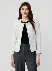 Jodie Collarless Tweed Jacket