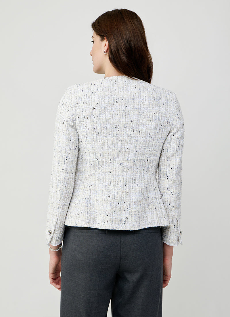 Jodie Collarless Tweed Jacket