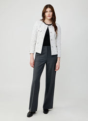 Jodie Collarless Tweed Jacket