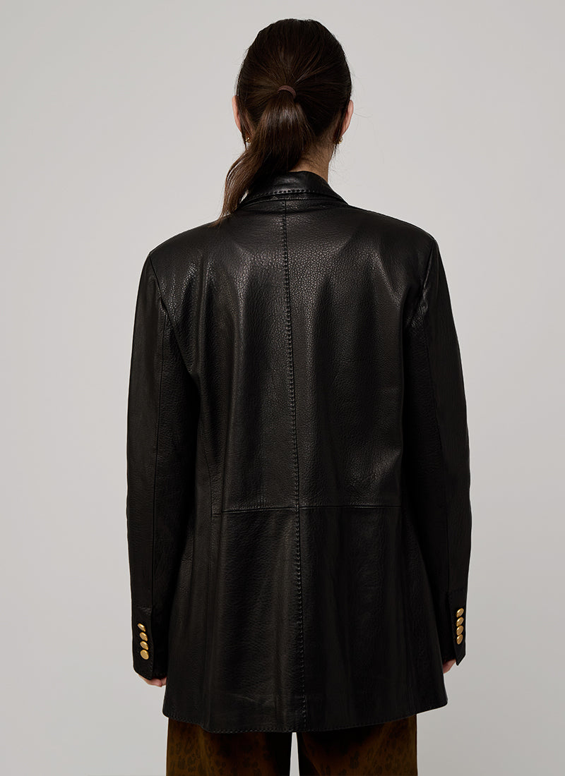  Josie Double Breasted Leather Blazer by Tagliatore at Andrews 