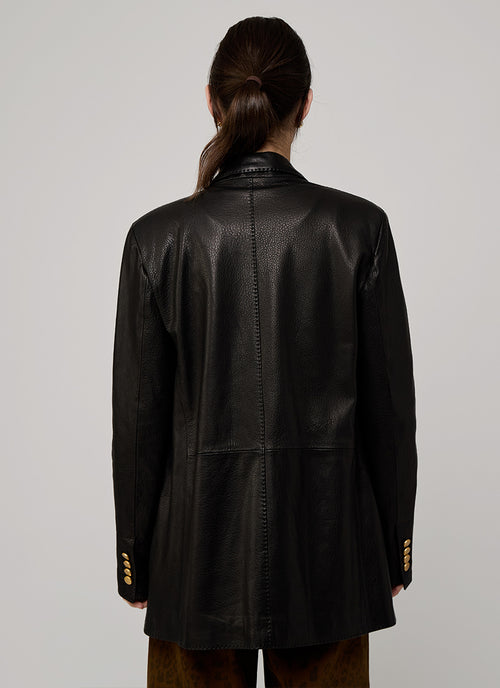  Josie Double Breasted Leather Blazer by Tagliatore at Andrews 