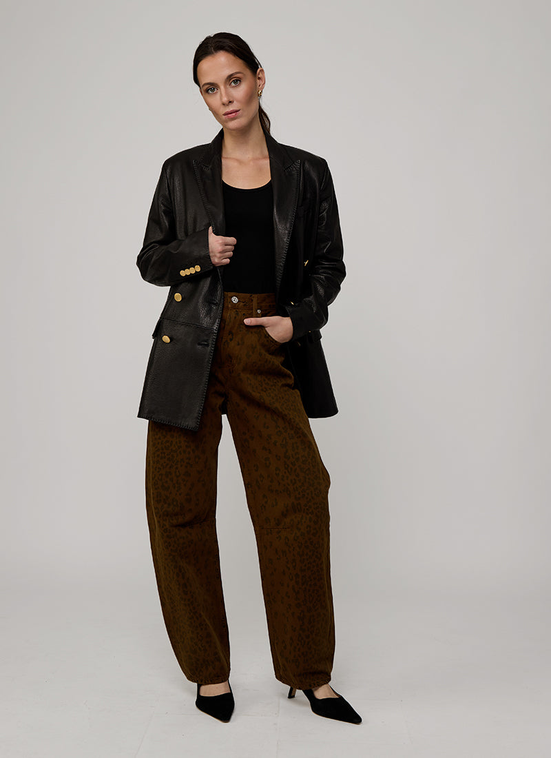  Josie Double Breasted Leather Blazer by Tagliatore at Andrews 