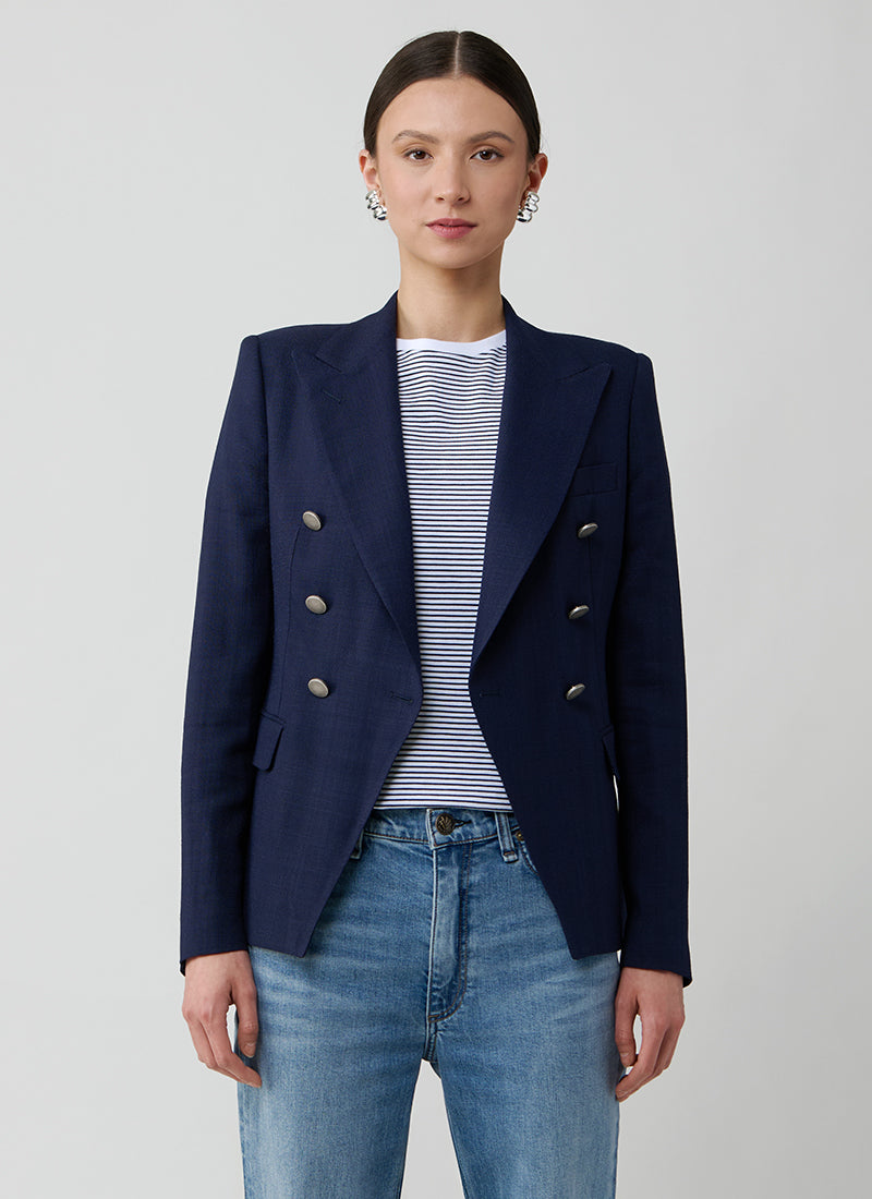Tagliatore Alicya Double Breasted - Navy Button Blazer